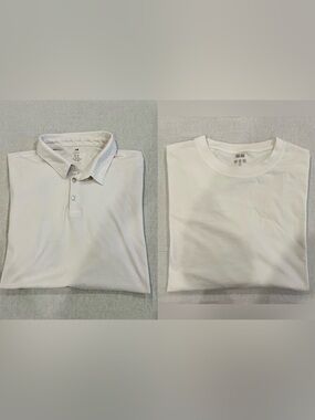 Bundle of Uniqlo cotton long sleeves and HM polo shirts size L
